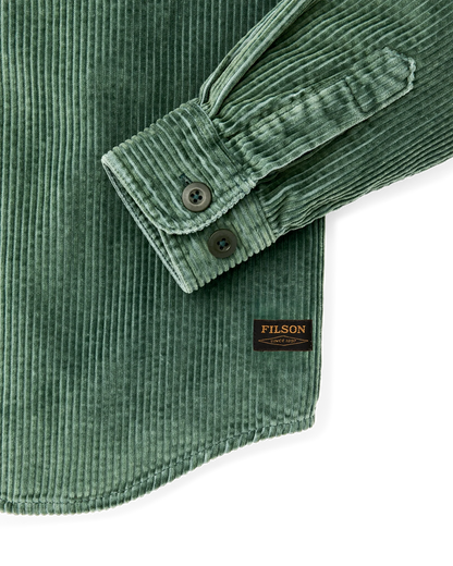 FILSON 6-WALE CORDUROY SHIRT - SEABED GREEN