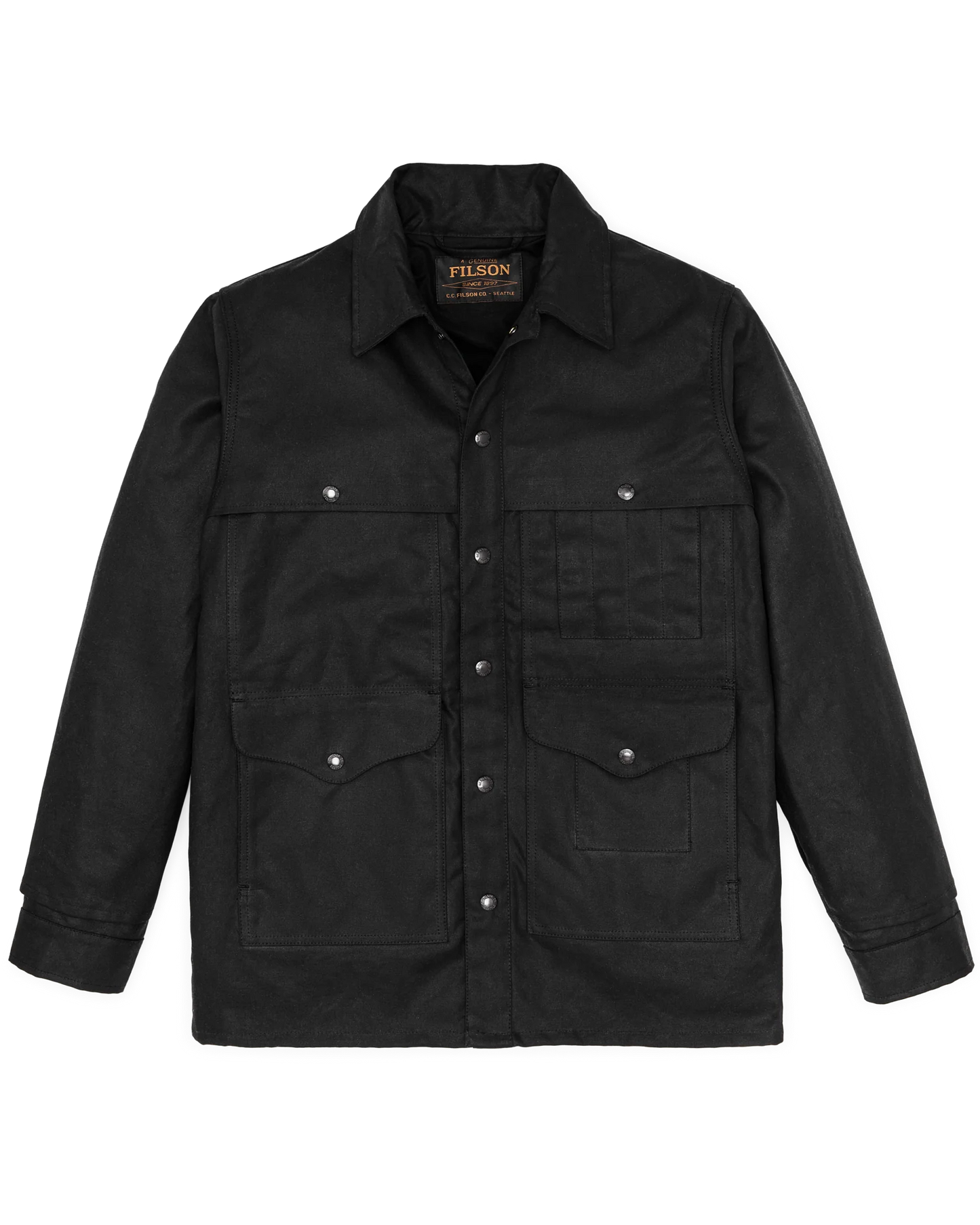 FILSON LINED TIN CLOTH CRUISER JACKET - BLACK