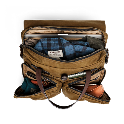 FILSON 24-HOUR TIN CLOTH BRIEFCASE - DARK TAN