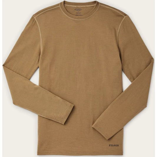 FILSON 210G MERINO LONG SLEEVE CREW - RUGGED TAN