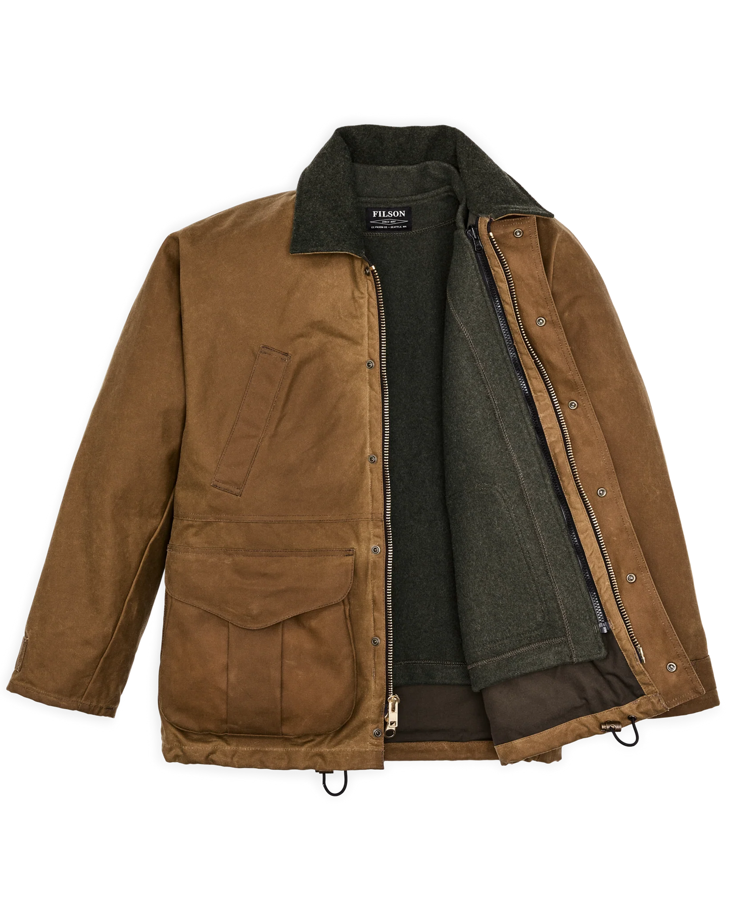 FILSON LINED TIN CLOTH FIELD JACKET - DARK TAN