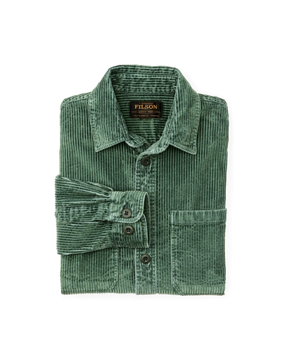 FILSON 6-WALE CORDUROY SHIRT - SEABED GREEN