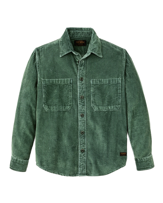 FILSON 6-WALE CORDUROY SHIRT - SEABED GREEN