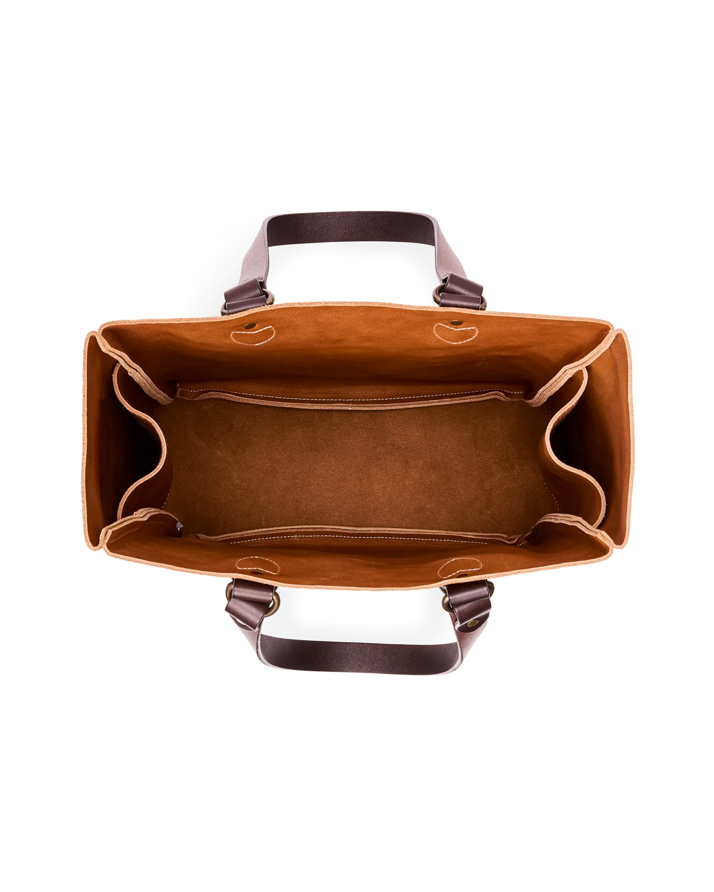 FILSON SUEDE LEATHER OPEN TOTE BAG - SADDLE BROWN