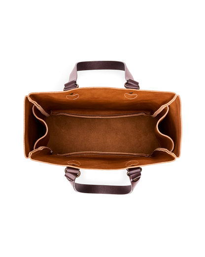 FILSON SUEDE LEATHER OPEN TOTE BAG - SADDLE BROWN