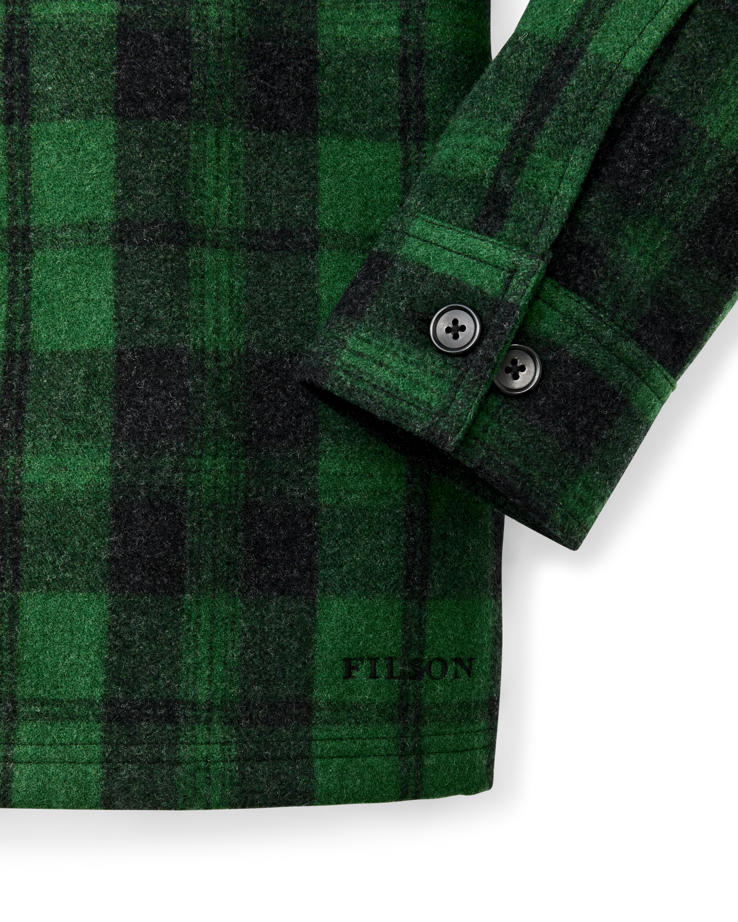 FILSON WOOL JAC-SHIRT - GREEN / BLACK PLAID