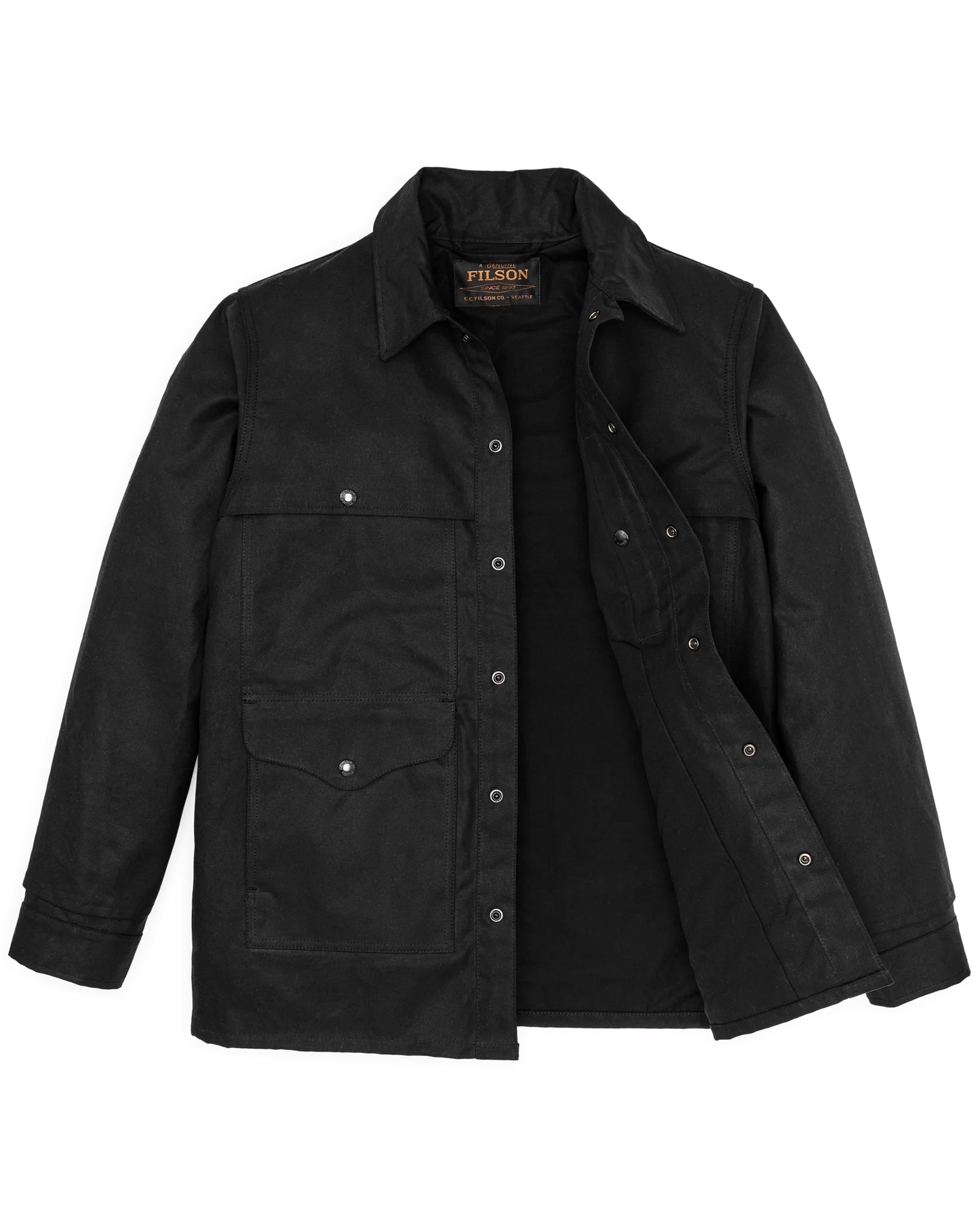 FILSON LINED TIN CLOTH CRUISER JACKET - BLACK
