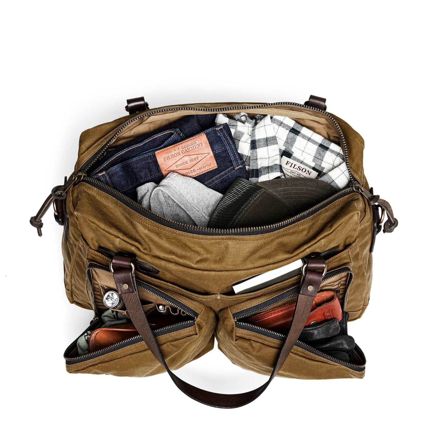 FILSON 48-HOUR TIN CLOTH DUFFLE BAG - DARK TAN