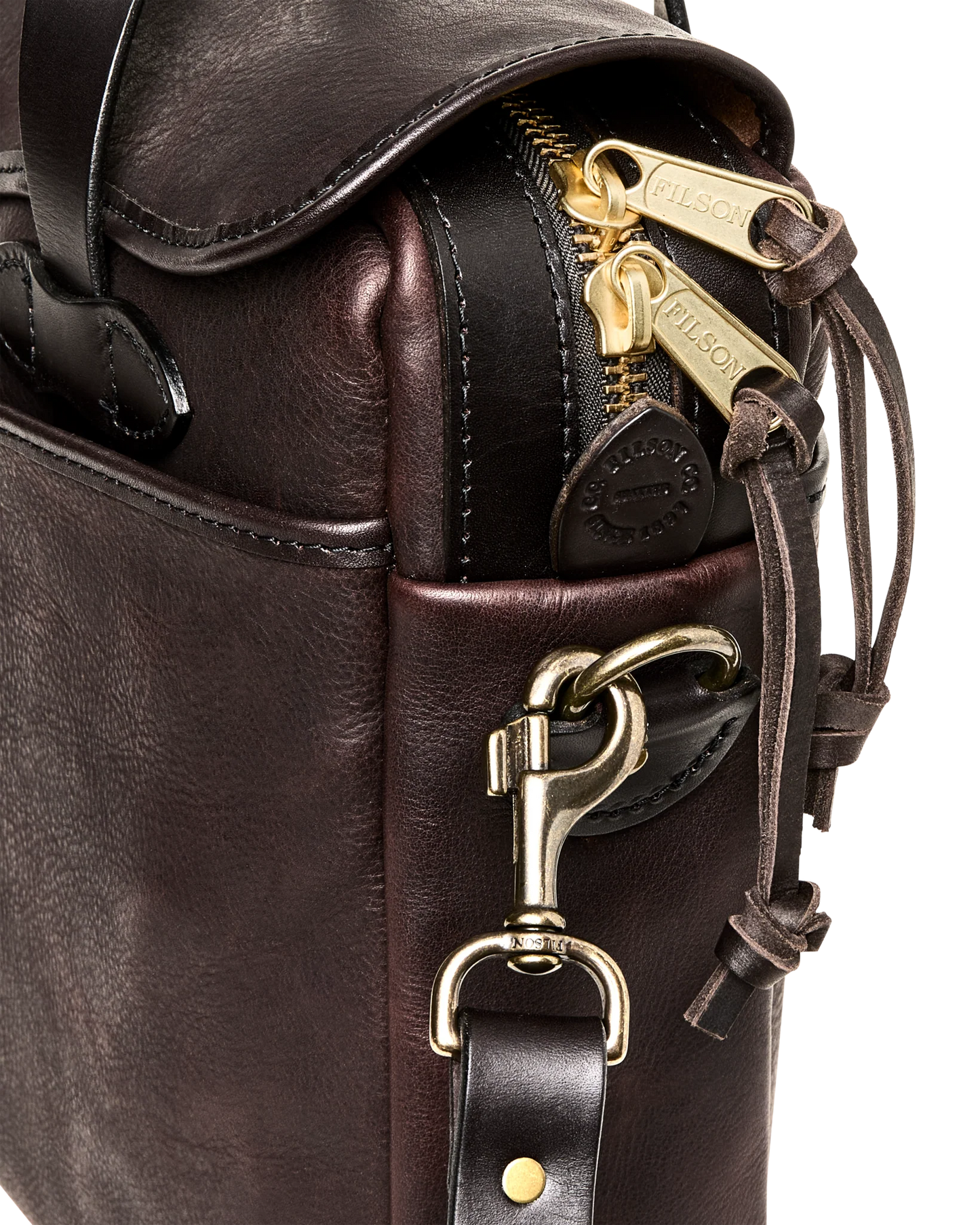 FILSON HERITAGE LEATHER JOURNEYMAN ORIGINAL BRIEFCASE - BALLARD BROWN