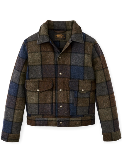 FILSON MACKINAW WOOL WORK JACKET - BLUE/BROWN/GRAY PLAID