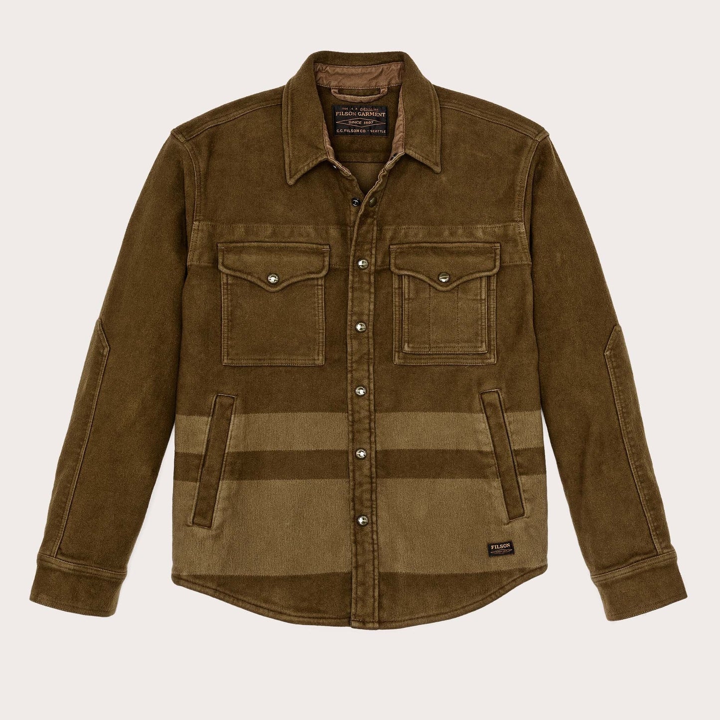 FILSON BEARTOOTH JAC-SHIRT - MARSH OLIVE BLANKET STRIPE