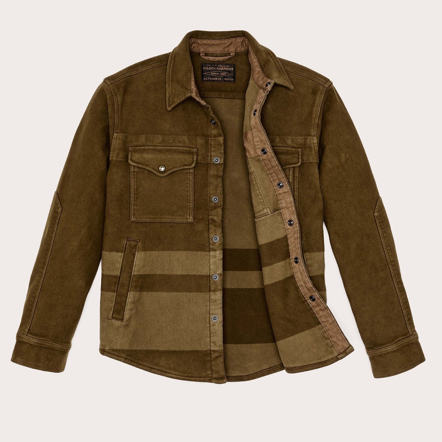 FILSON BEARTOOTH JAC-SHIRT - MARSH OLIVE BLANKET STRIPE