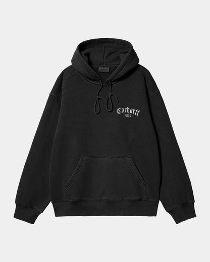 CARHARTT WIP HOODED ONYX SCRIPT SWEAT - BLACK/WHITE