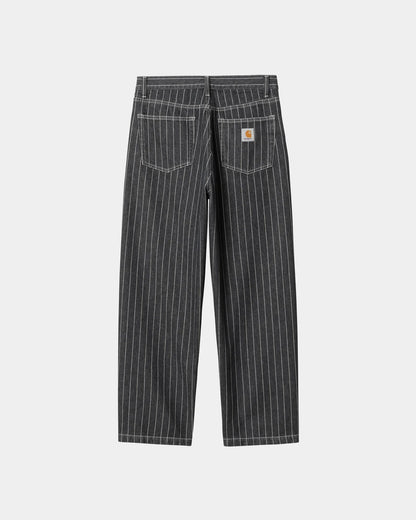 CARHARTT WIP ORLEAN STRIPE PANT - BLACK/WHITE STONE WASHED