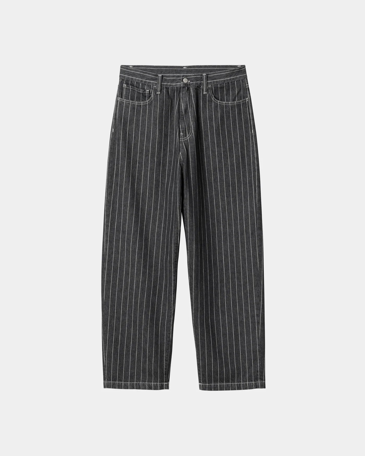 CARHARTT WIP ORLEAN STRIPE PANT - BLACK/WHITE STONE WASHED