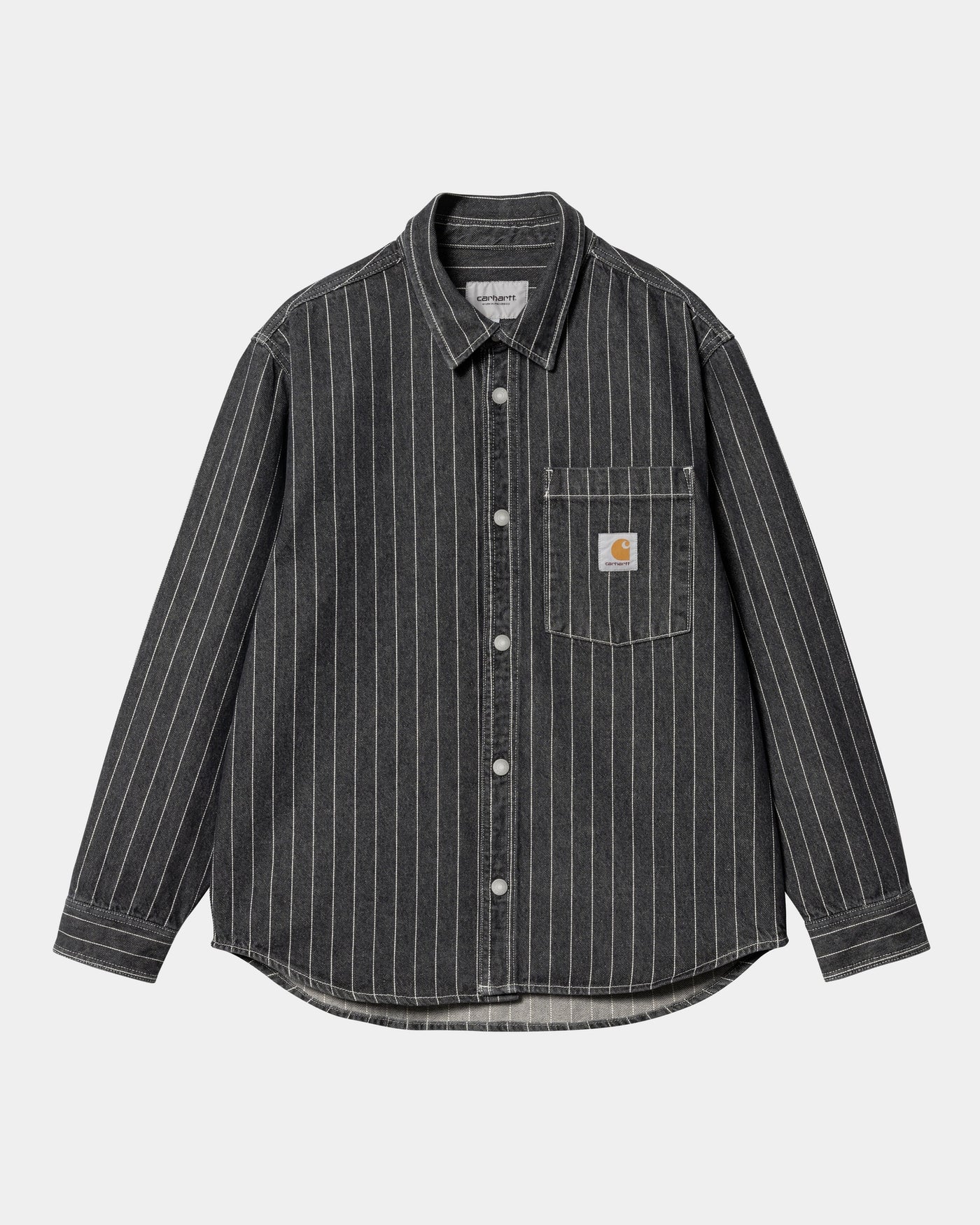 CARHARTT WIP ORLEAN SHIRT JAC ORLEAN STRIPE - BLACK/WHITE STONE