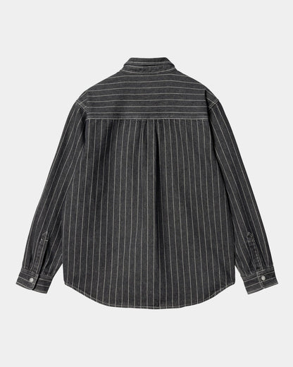 CARHARTT WIP ORLEAN SHIRT JAC ORLEAN STRIPE - BLACK/WHITE STONE