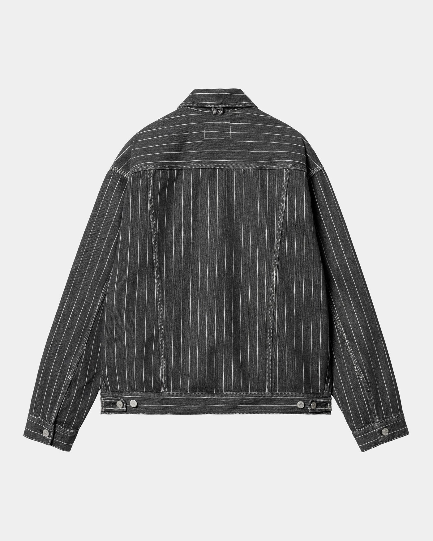 CARHARTT WIP ORLEAN STRIPE JACKET - BLACK/WHITE STONE WASHED