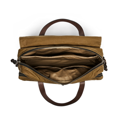 FILSON 24-HOUR TIN CLOTH BRIEFCASE - DARK TAN