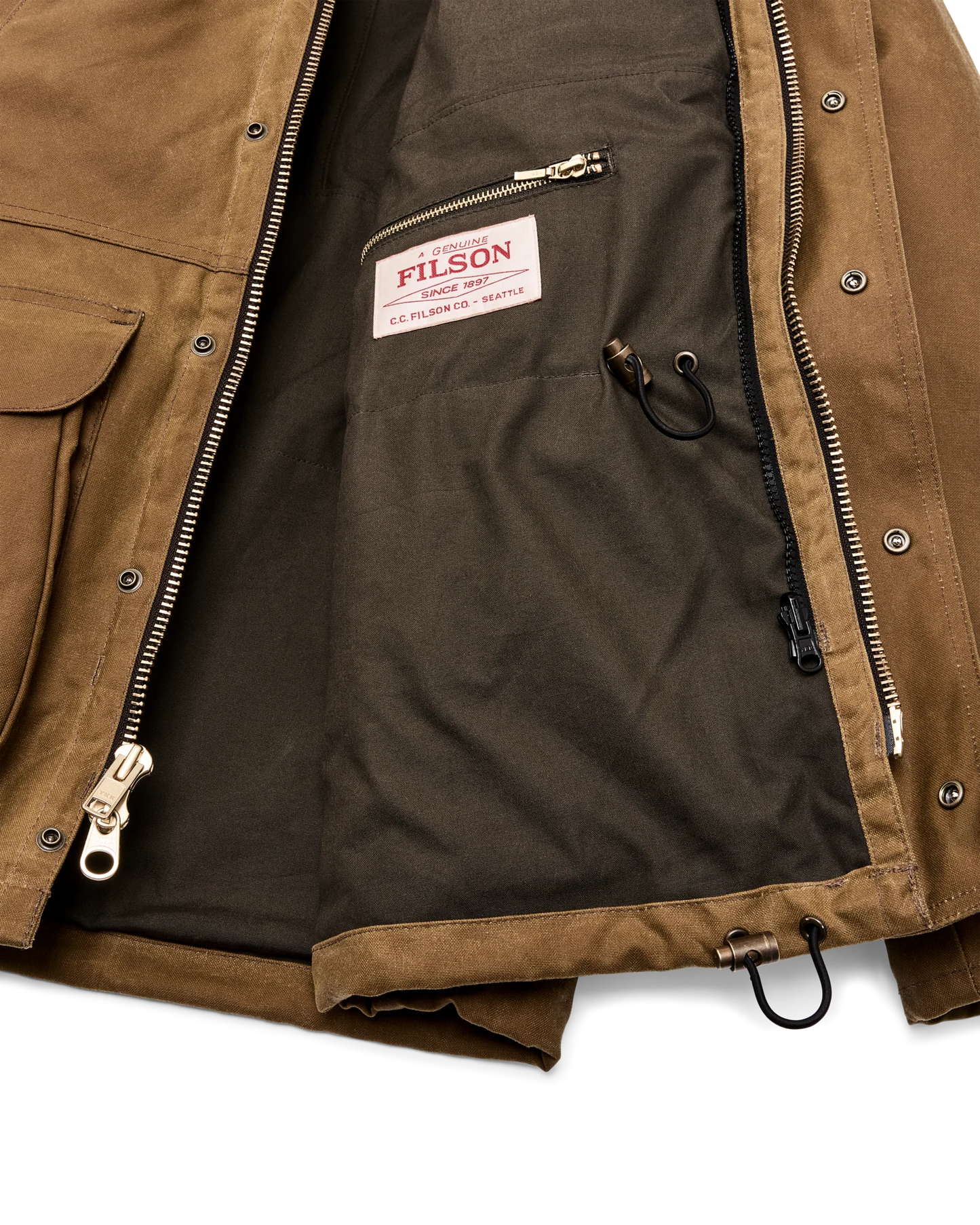 FILSON LINED TIN CLOTH FIELD JACKET - DARK TAN