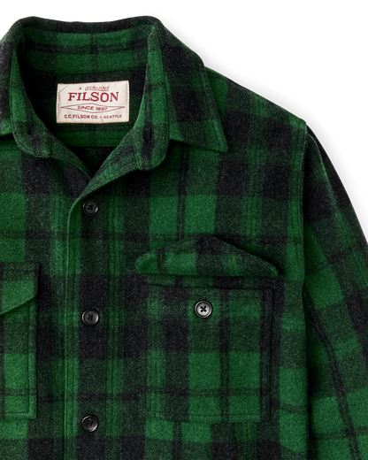FILSON WOOL JAC-SHIRT - GREEN / BLACK PLAID