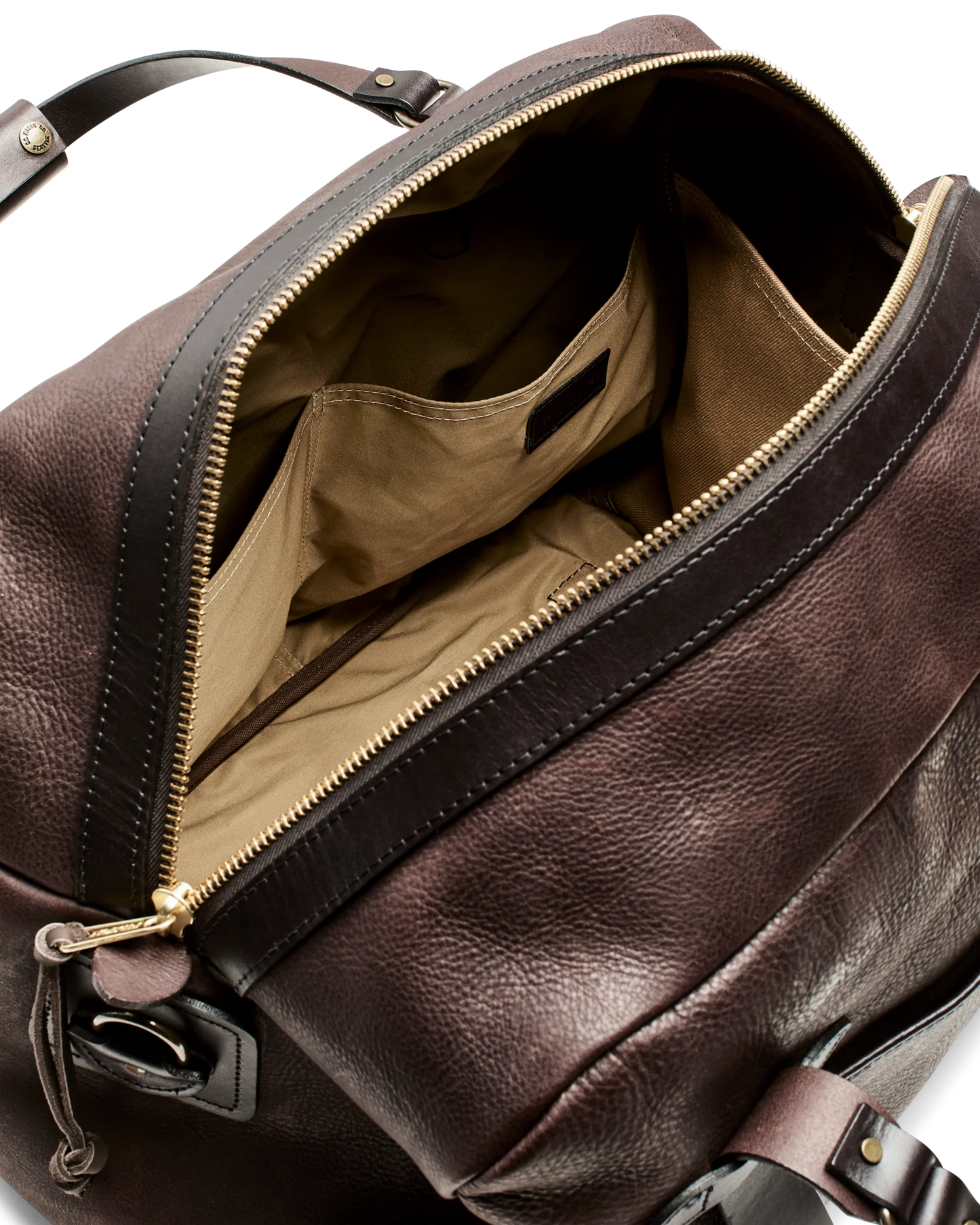 FILSON HERITAGE LEATHER MEDIUM DUFFLE BAG - BALLARD BROWN