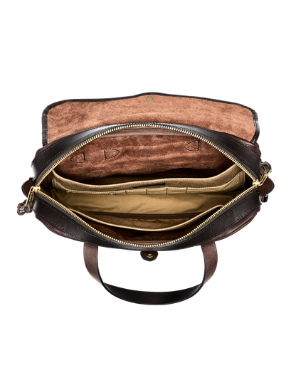 FILSON HERITAGE LEATHER JOURNEYMAN ORIGINAL BRIEFCASE - BALLARD BROWN