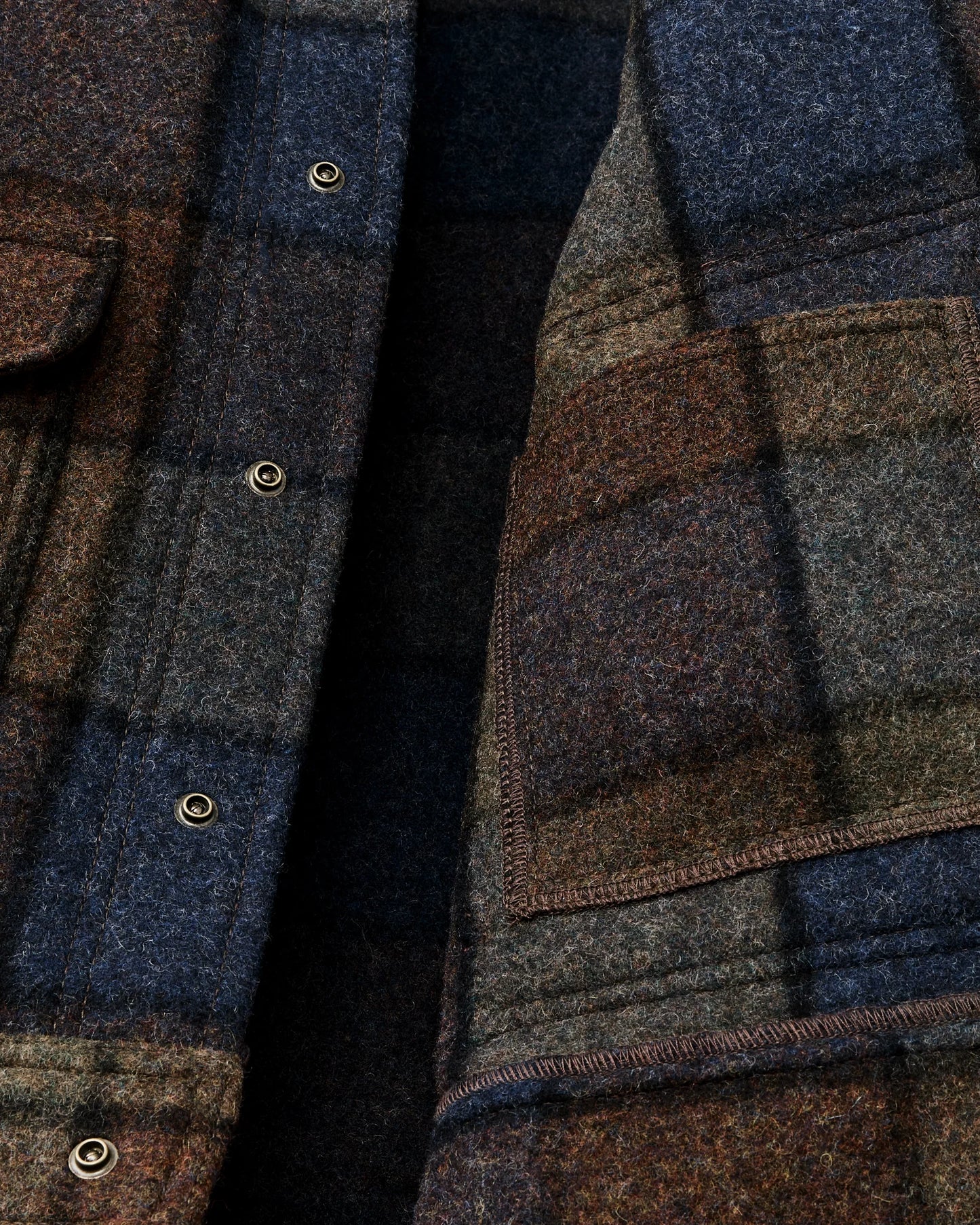 FILSON MACKINAW WOOL WORK JACKET - BLUE/BROWN/GRAY PLAID