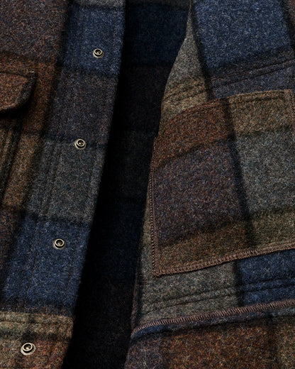 FILSON MACKINAW WOOL WORK JACKET - BLUE/BROWN/GRAY PLAID