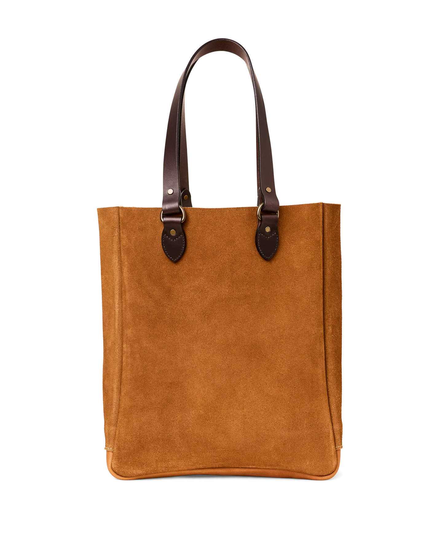 FILSON SUEDE LEATHER OPEN TOTE BAG - SADDLE BROWN