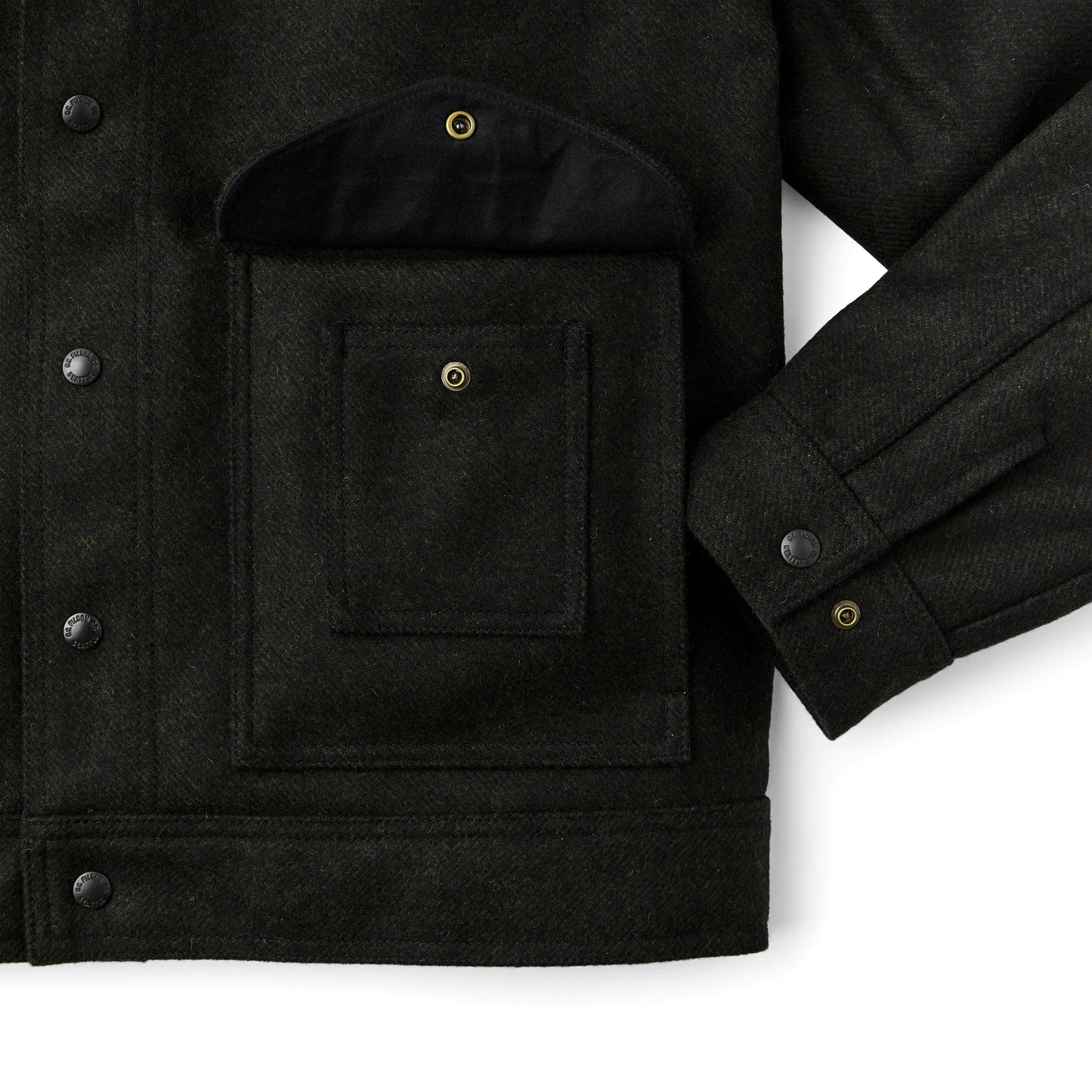 FILSON MACKINAW WOOL WORK JACKET - Peat Black