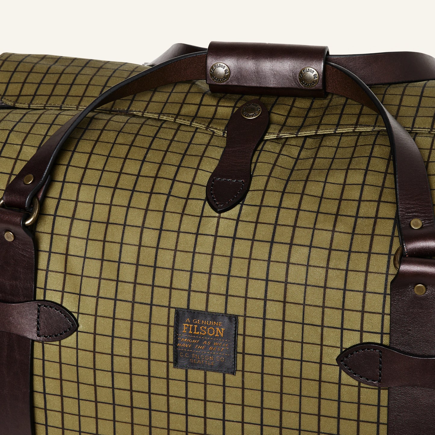 FILSON OIL FINISH TIN CLOTH DUFFLE - FLYWAY GREEN