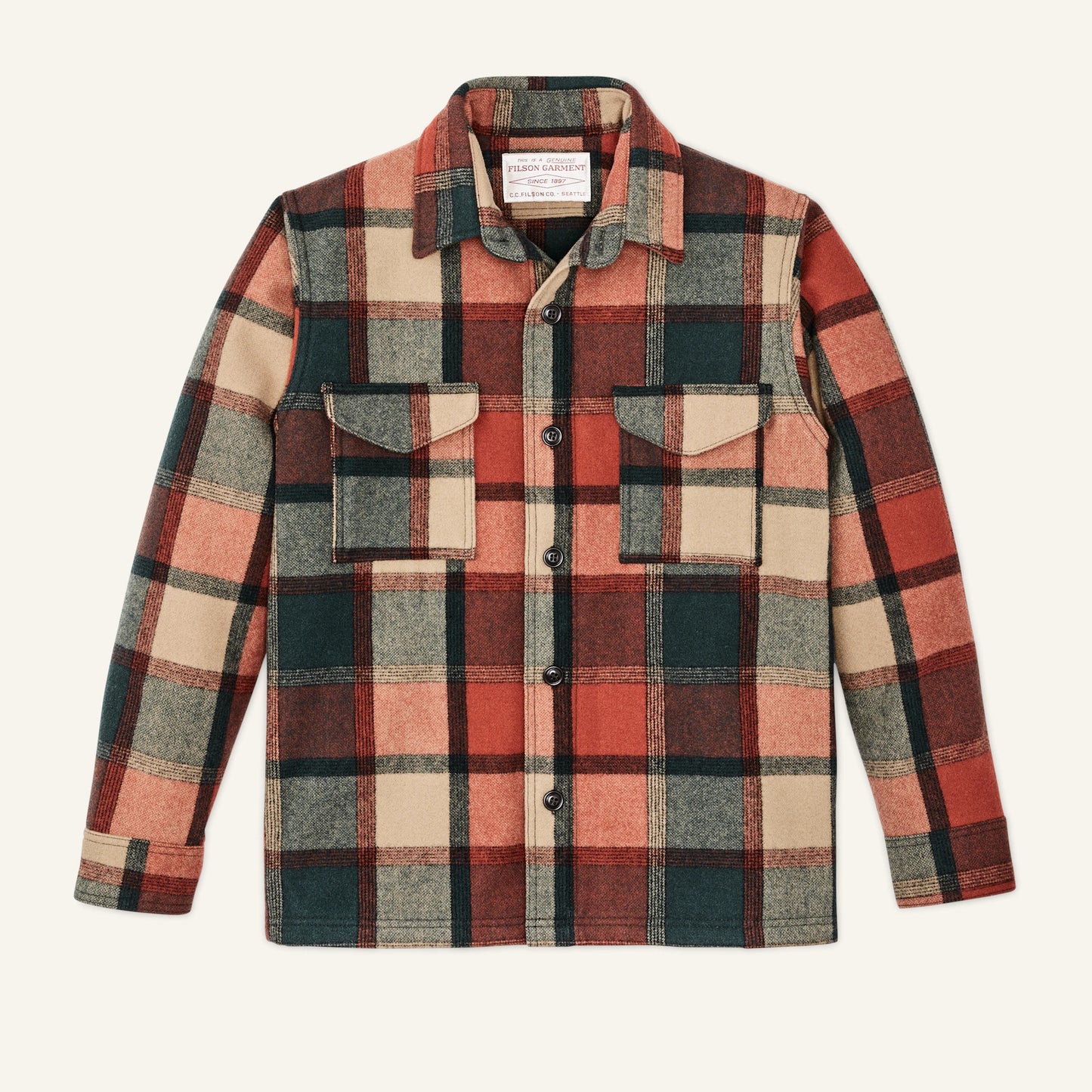 FILSON SEATTLE WOOL JAC-SHIRT - Amber/Spruce Plaid