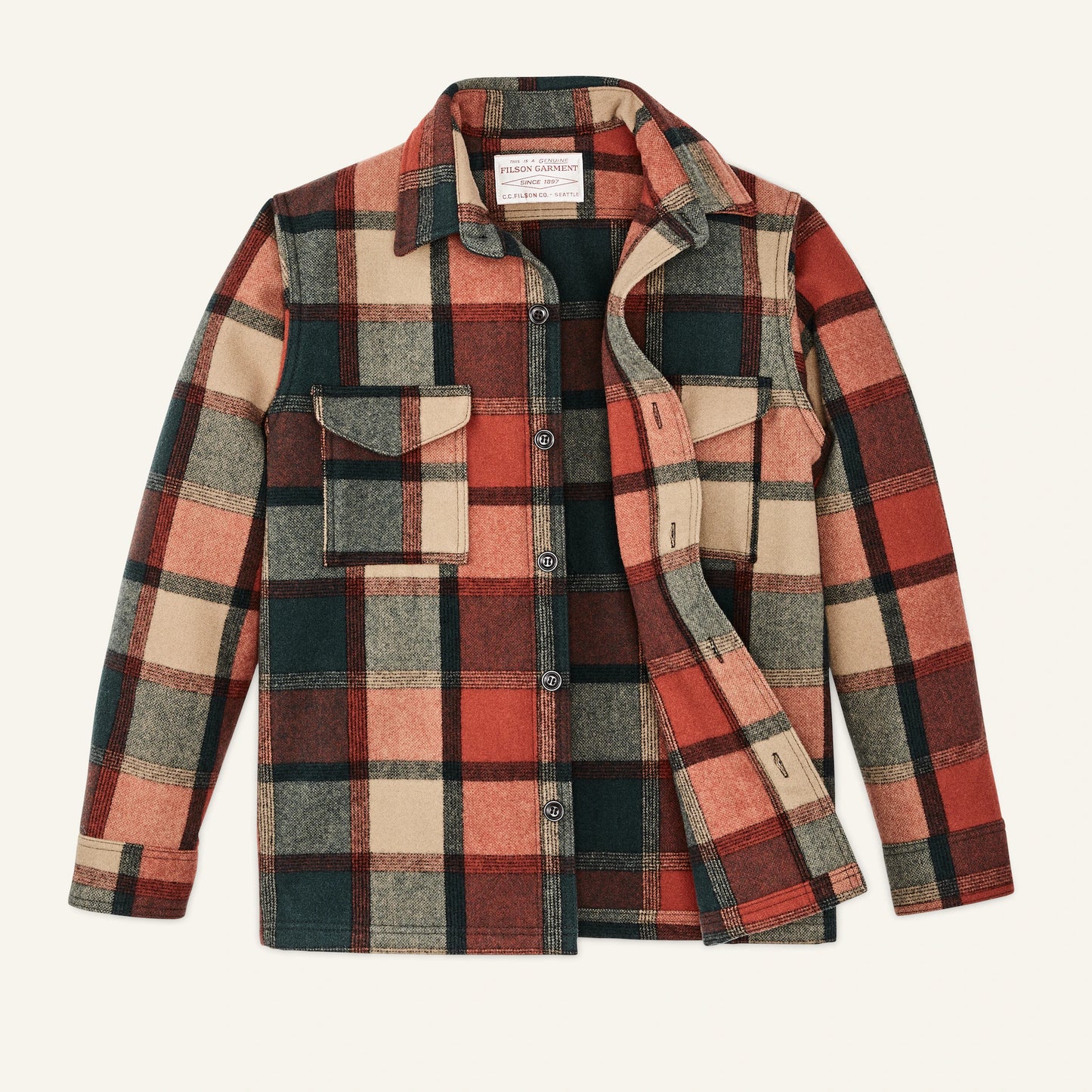 FILSON SEATTLE WOOL JAC-SHIRT - Amber/Spruce Plaid