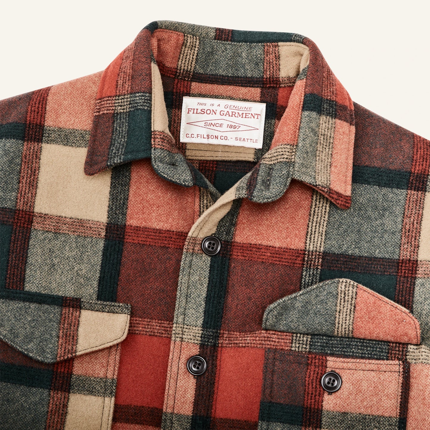 FILSON SEATTLE WOOL JAC-SHIRT - Amber/Spruce Plaid