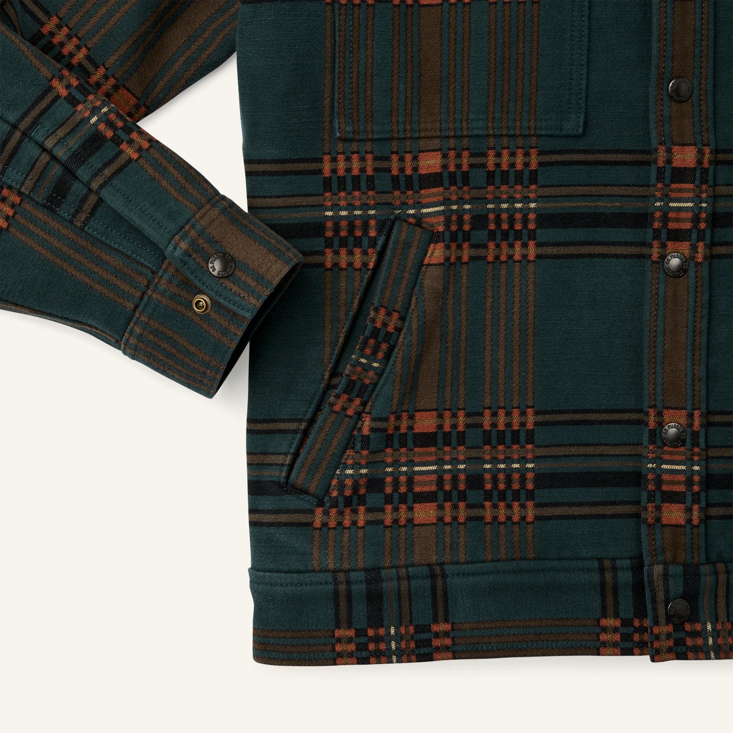 FILSON BEARTOOTH CAMP JACKET - FIR/COPPER BLANKET PLAID