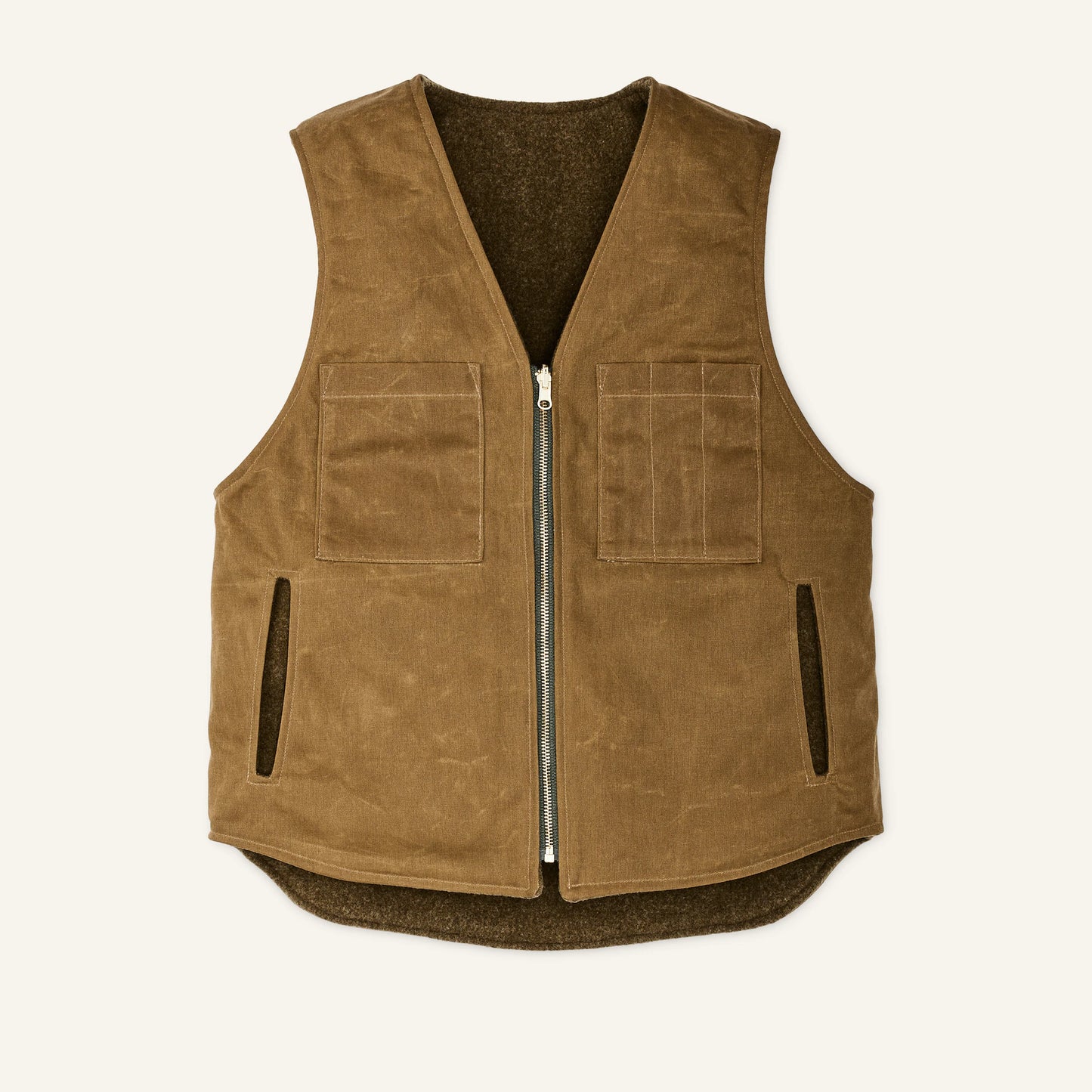 FILSON X GOVERNOR BAXTER REVERSIBLE VEST - DARK TAN