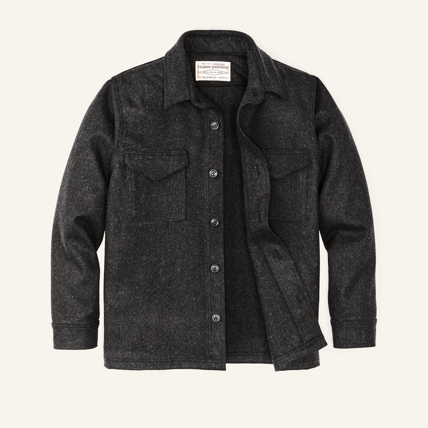 FILSON SEATTLE WOOL JAC-SHIRT - CHARCOAL GRAY