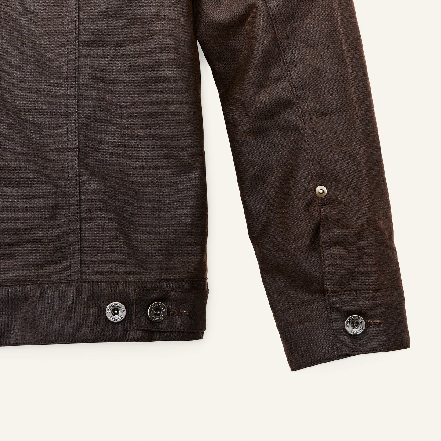 FILSON TIN CLOTH SHORT LINED CRUISER - DARK BROWN