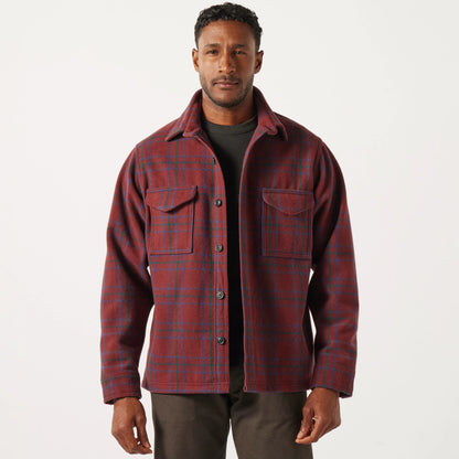 FILSON SEATTLE WOOL JAC-SHIRT - DEEP RED BLUE GREEN