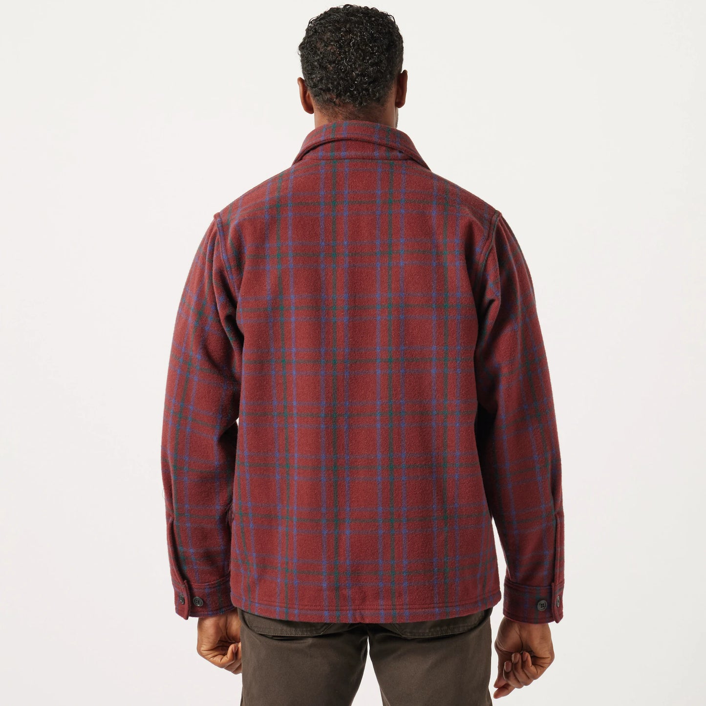 FILSON SEATTLE WOOL JAC-SHIRT - DEEP RED BLUE GREEN