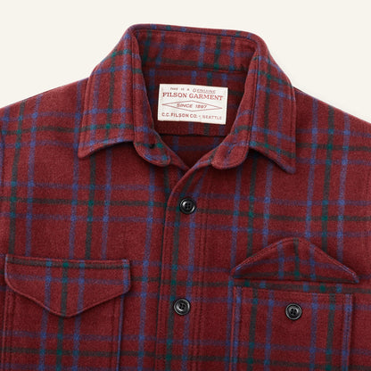 FILSON SEATTLE WOOL JAC-SHIRT - DEEP RED BLUE GREEN