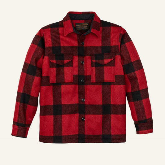 FILSON MACKINAW WOOL JAC-SHIRT - RED BLACK CLASSIC PLAID