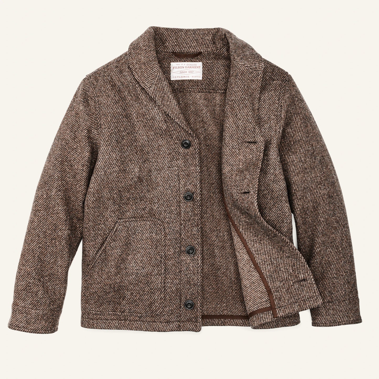 FILSON DECATUR ISLAND WOOL JACKET - NATURAL BROWN