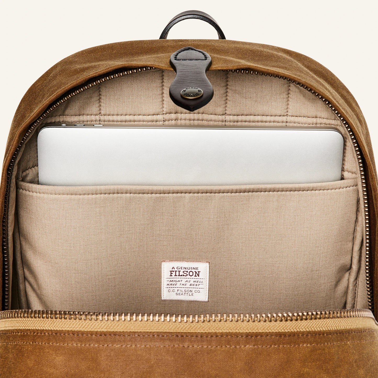 FILSON JOURNEYMAN BACKPACK - DARK TAN/FLAME