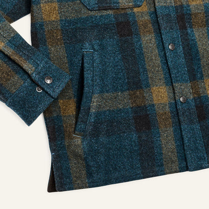 FILSON LINED MACKINAW WOOL JAC-SHIRT - TEAL/OCHRE PLAID