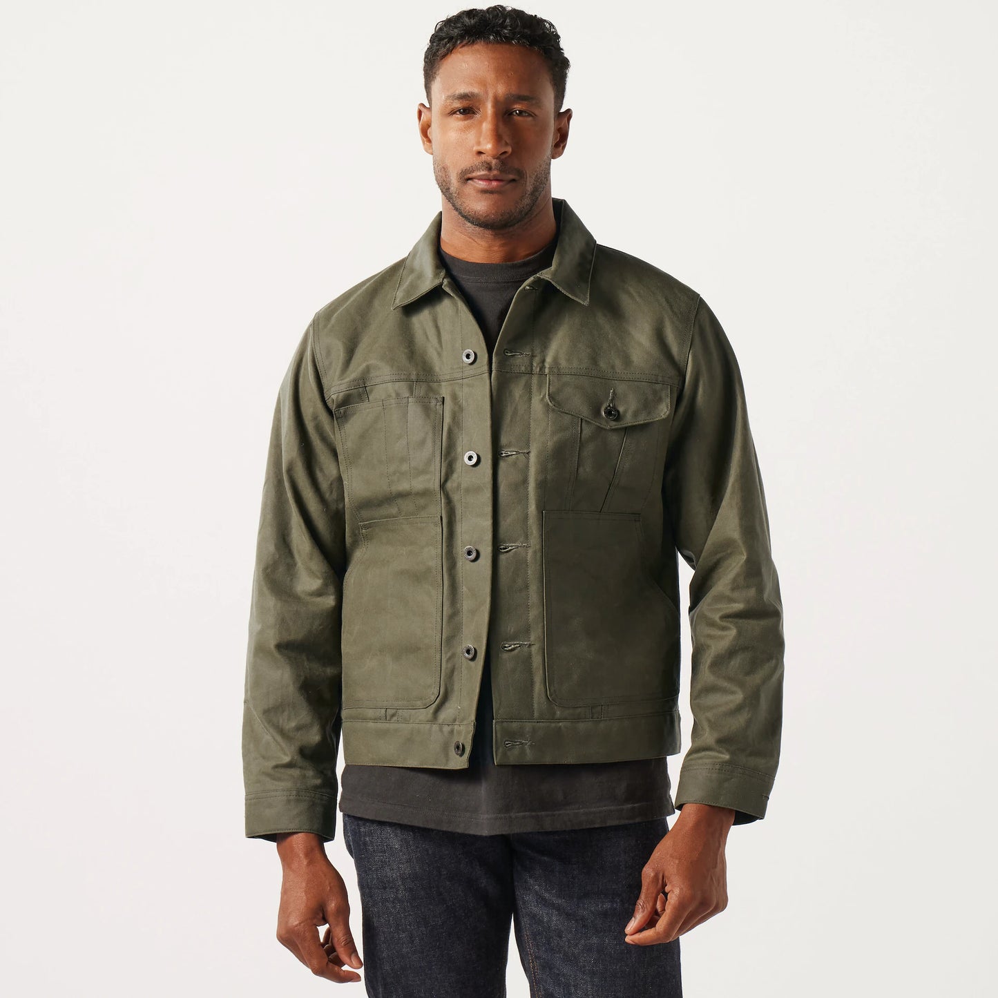 FILSON TIN CLOTH SHORT LINED CRUISER - MILITARY GREEN