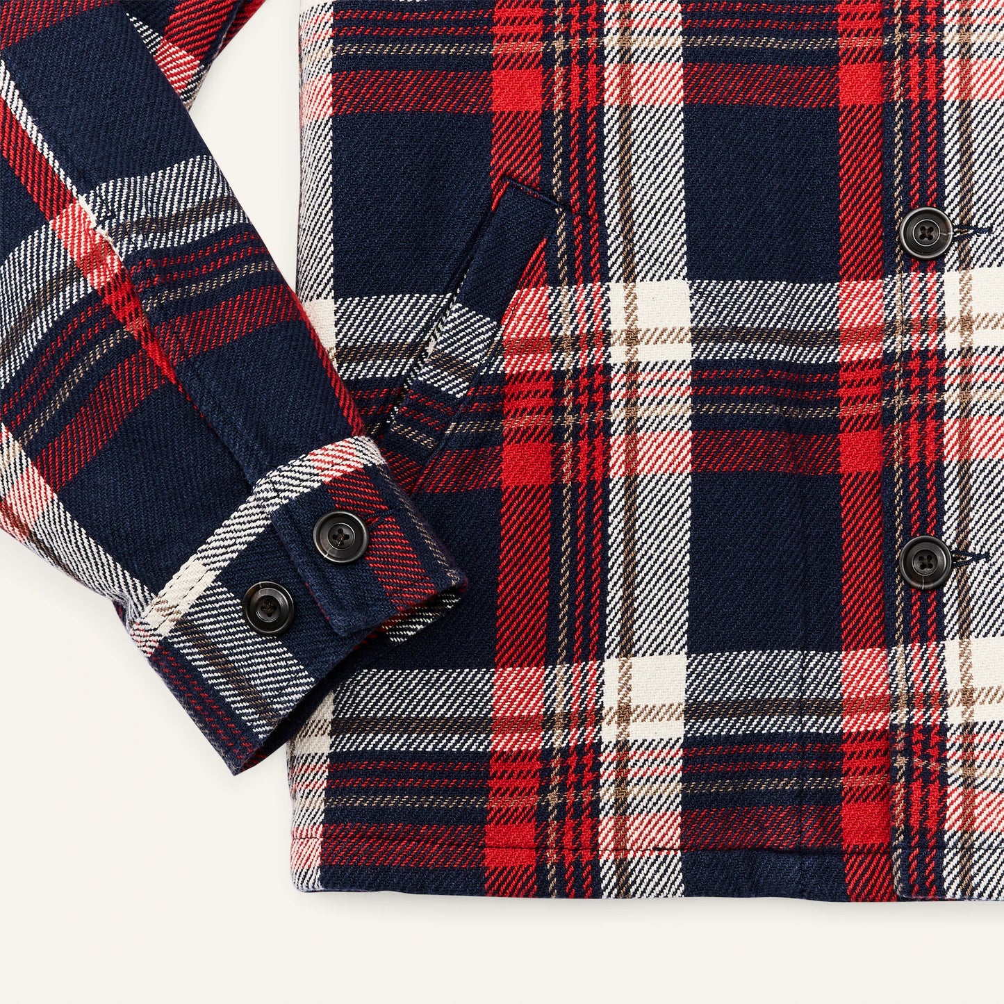 FILSON DEER ISLAND RANCH COAT - NAVY RED MULTI PLAID