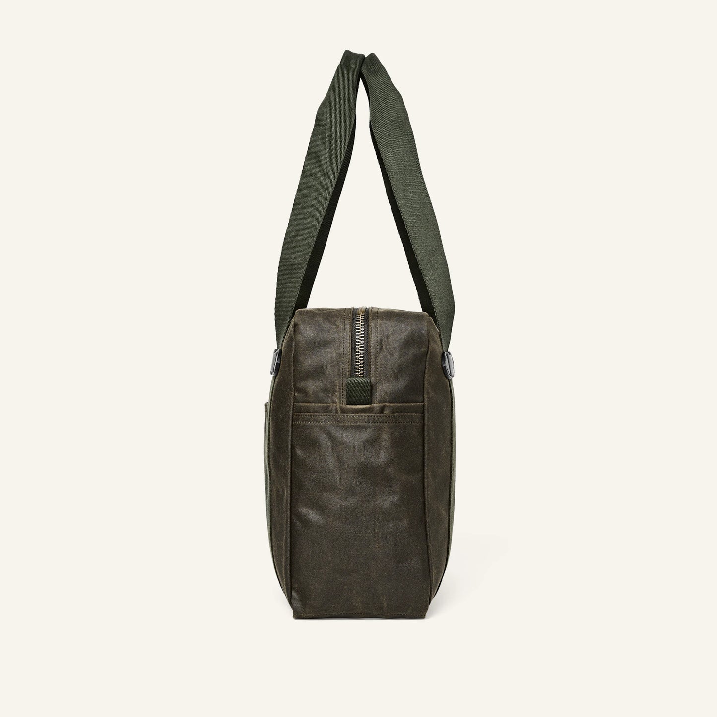 FILSON TIN CLOTH ZIPPER TOTE BAG - OTTER GREEN