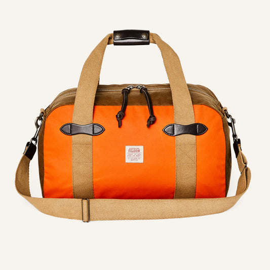 FILSON SMALL TIN CLOTH DUFFLE BAG - DARK TAN / FLAME